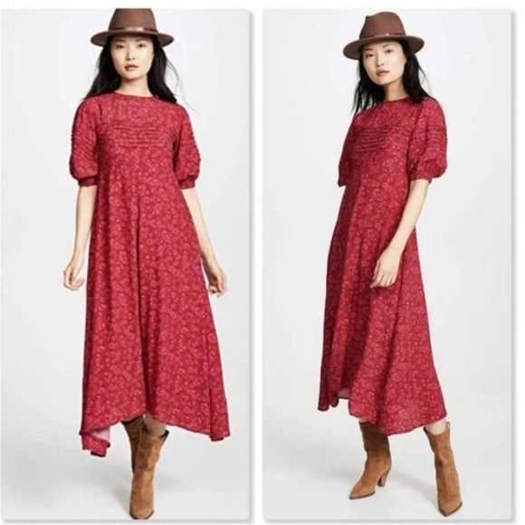 Free People Jessie Midi Dress Ditzy Floral size 6 - Picture 1 of 11